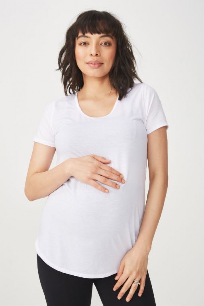 Ropa de Premamá Cotton On Gym T Shirt Mujer Blancas | 6epQWAlbJP1