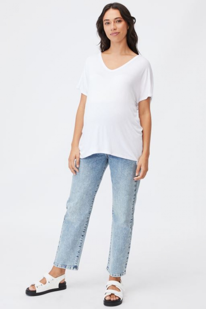 Ropa de Premamá Cotton On Karly Corta Sleeve Top Mujer Blancas | amdzTQLYeYO