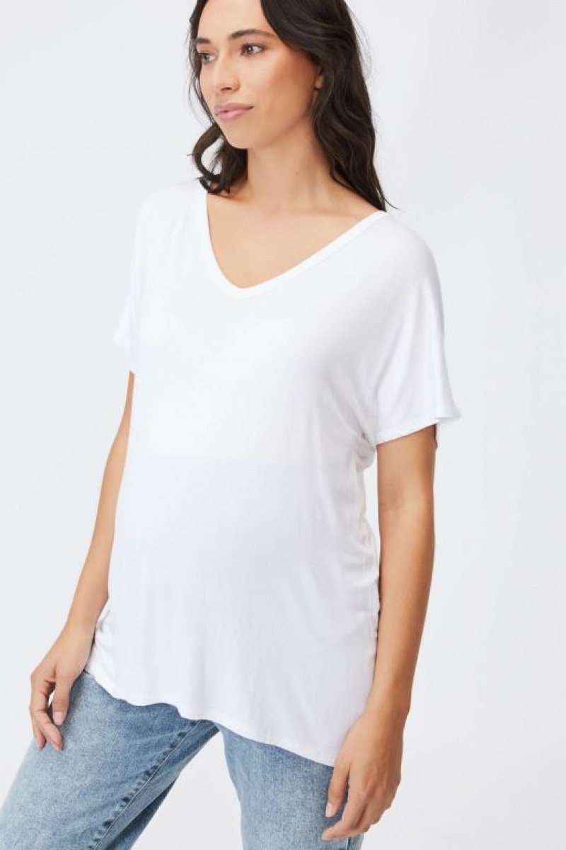 Ropa de Premamá Cotton On Karly Corta Sleeve Top Mujer Blancas | amdzTQLYeYO