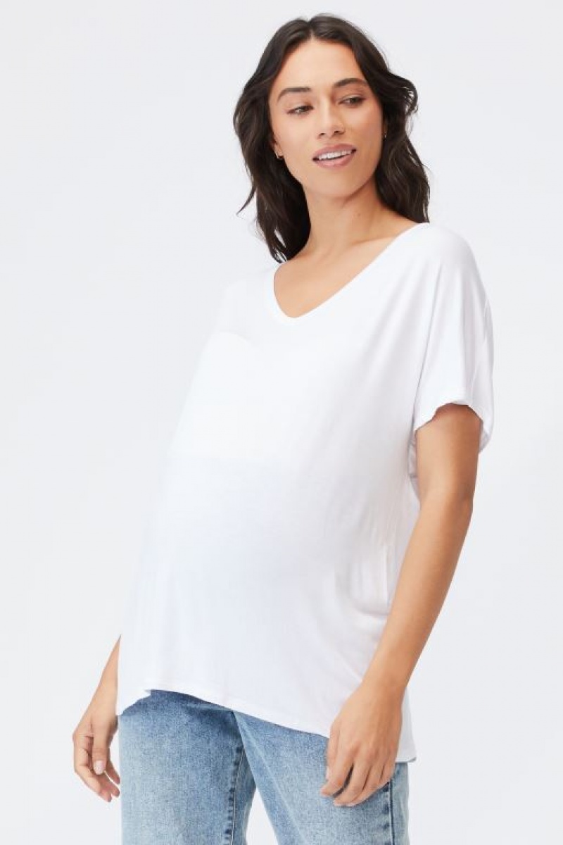 Ropa de Premamá Cotton On Karly Corta Sleeve Top Mujer Blancas | amdzTQLYeYO