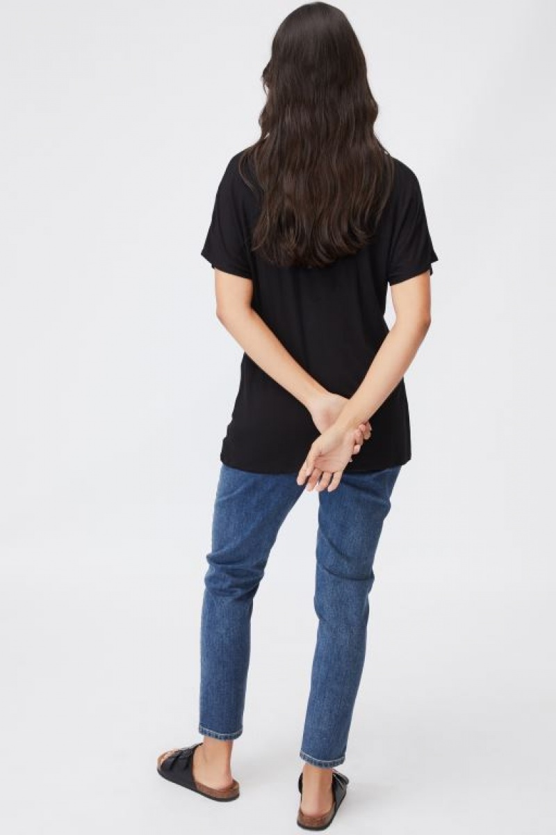 Ropa de Premamá Cotton On Karly Corta Sleeve Top Mujer Negras | W8qzFaR6kmK