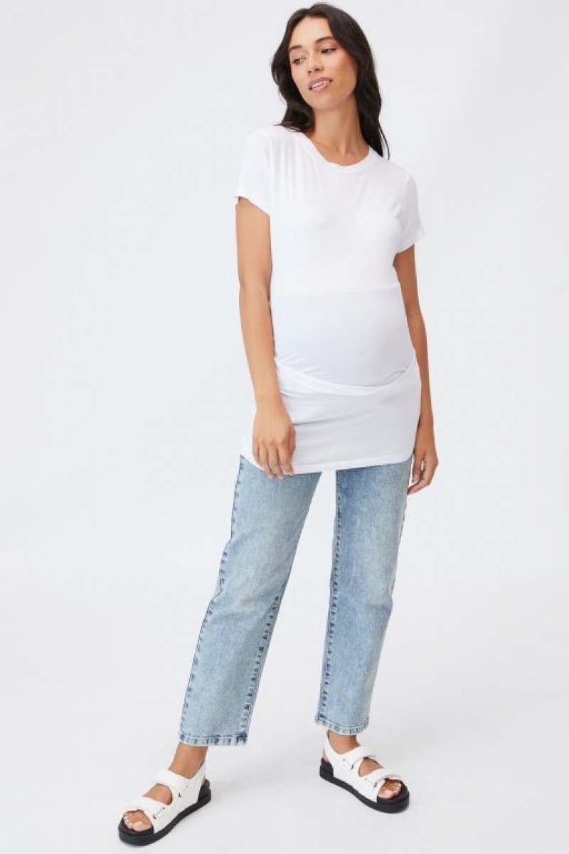 Ropa de Premamá Cotton On Wrap Front Corta Sleeve Top Mujer Blancas | qXb4XgFukAz