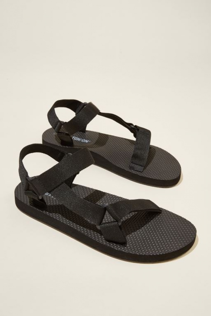 Sandalias Cotton On Correa Hombre Negras | PHMJ5ZY4Gcy