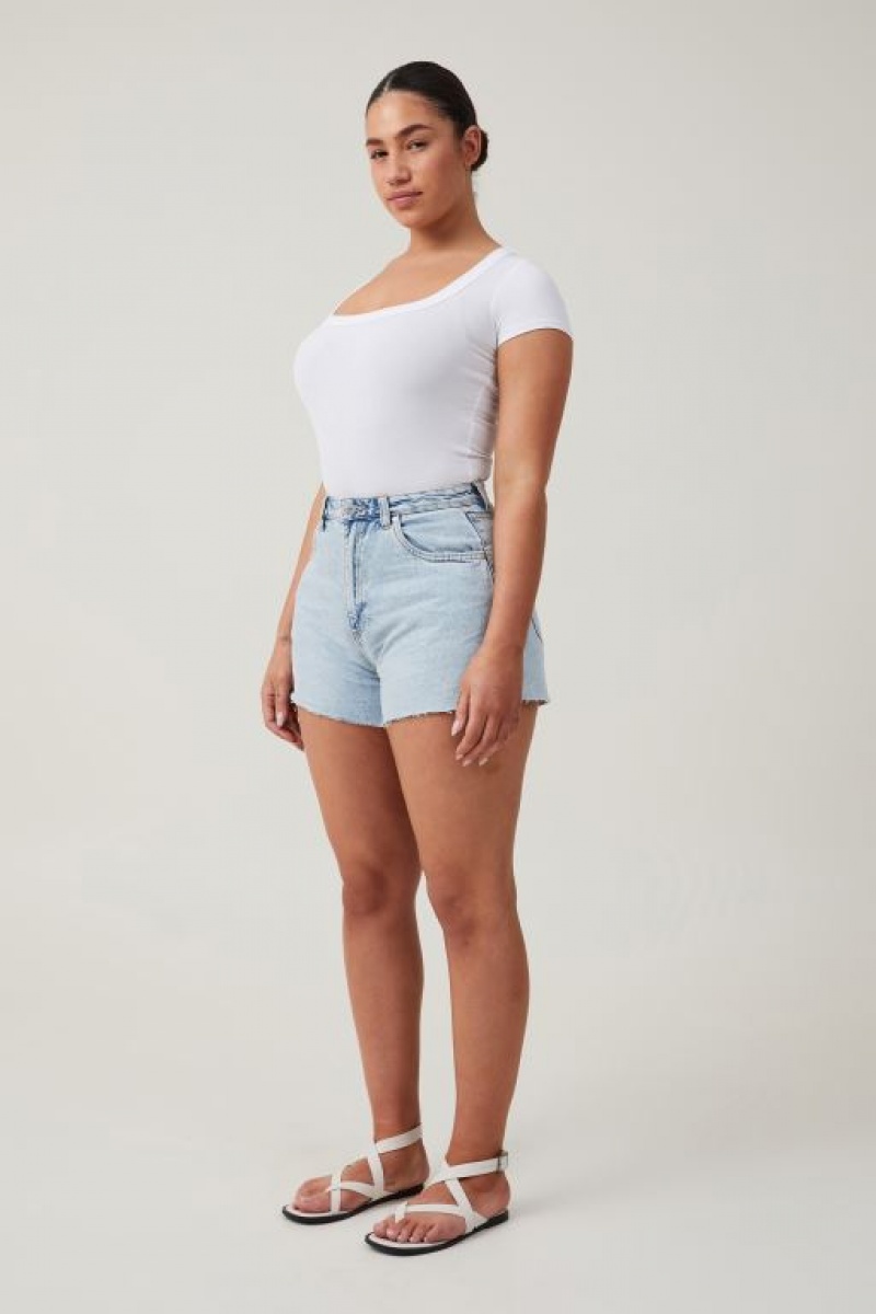 Short Cotton On Curvy High Mom Denim Mujer Azules | PYwuEDC1yE1