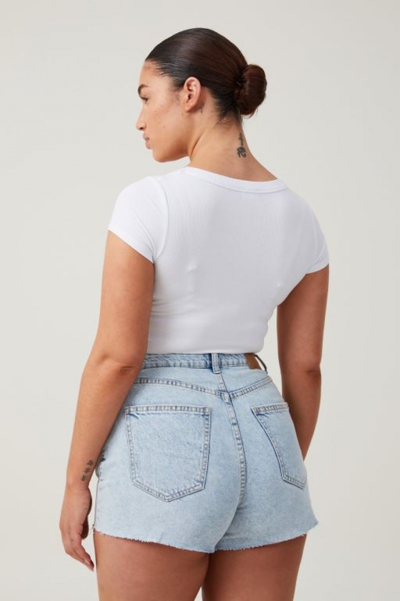 Short Cotton On Curvy High Mom Denim Mujer Azules | PYwuEDC1yE1