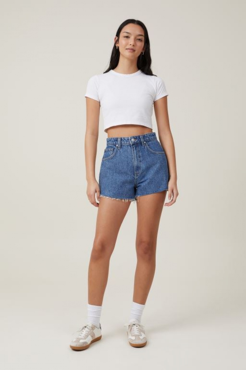 Short Cotton On High Mom Denim Mujer Azules | aW79rhQxRve