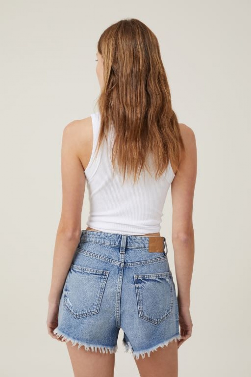 Short Cotton On High Mom Denim Mujer Azules | 5x7K3Nn3JPO