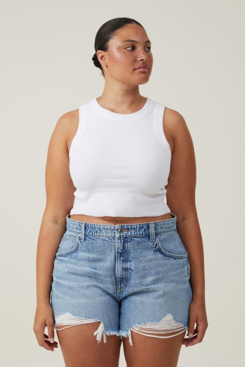 Short Cotton On High Mom Denim Mujer Azules | 5x7K3Nn3JPO