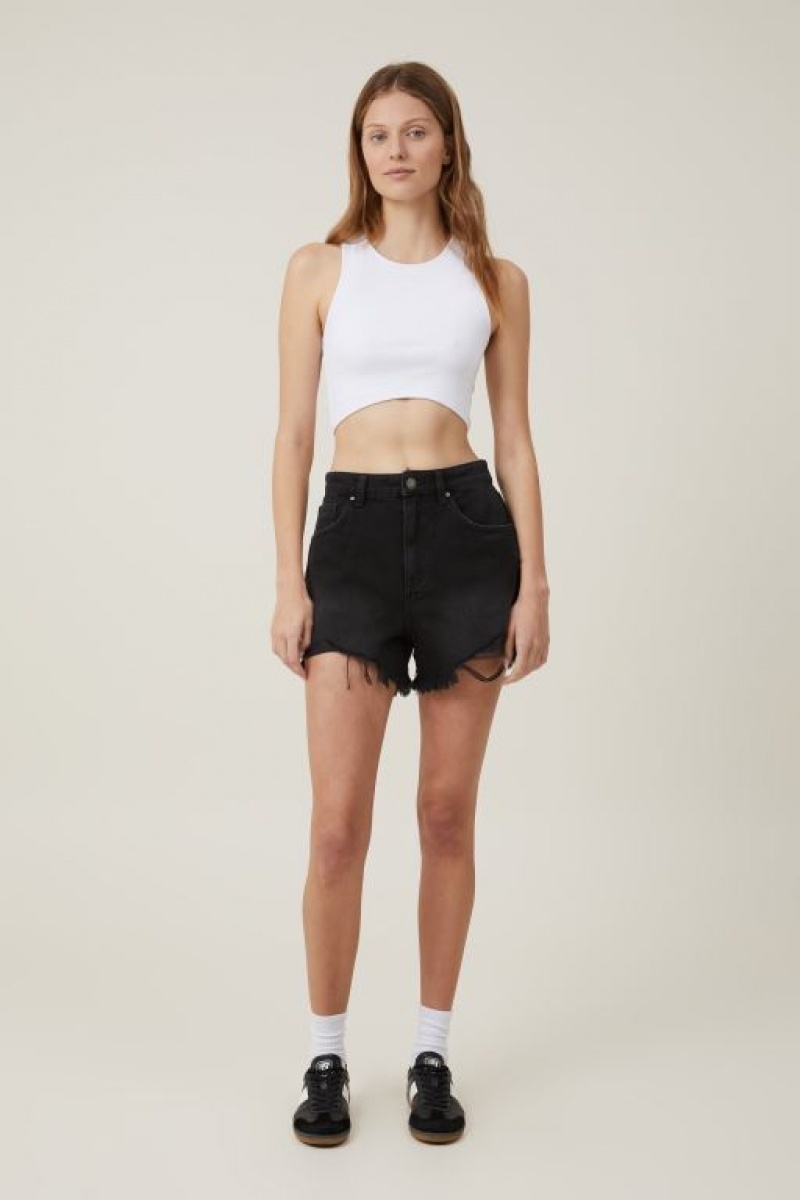 Short Cotton On High Mom Denim Mujer Negras | EHe7W1jPQE4