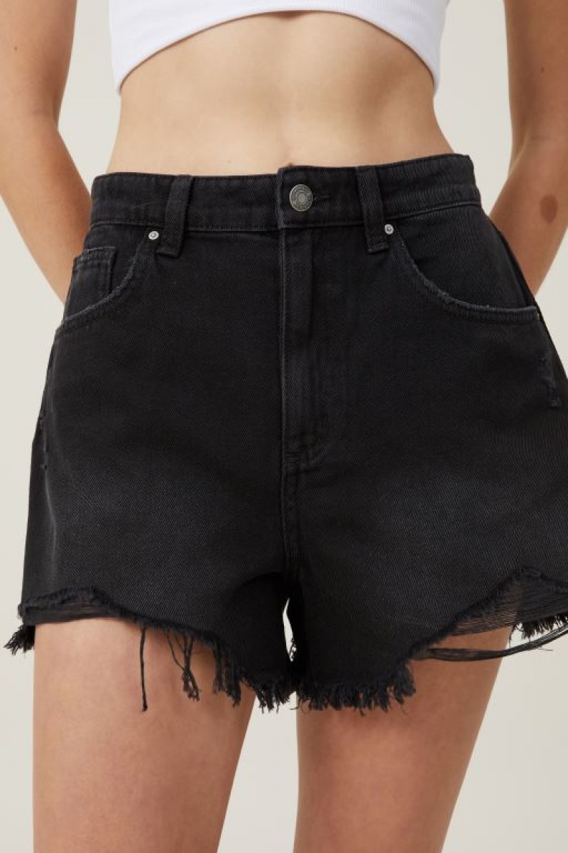 Short Cotton On High Mom Denim Mujer Negras | EHe7W1jPQE4