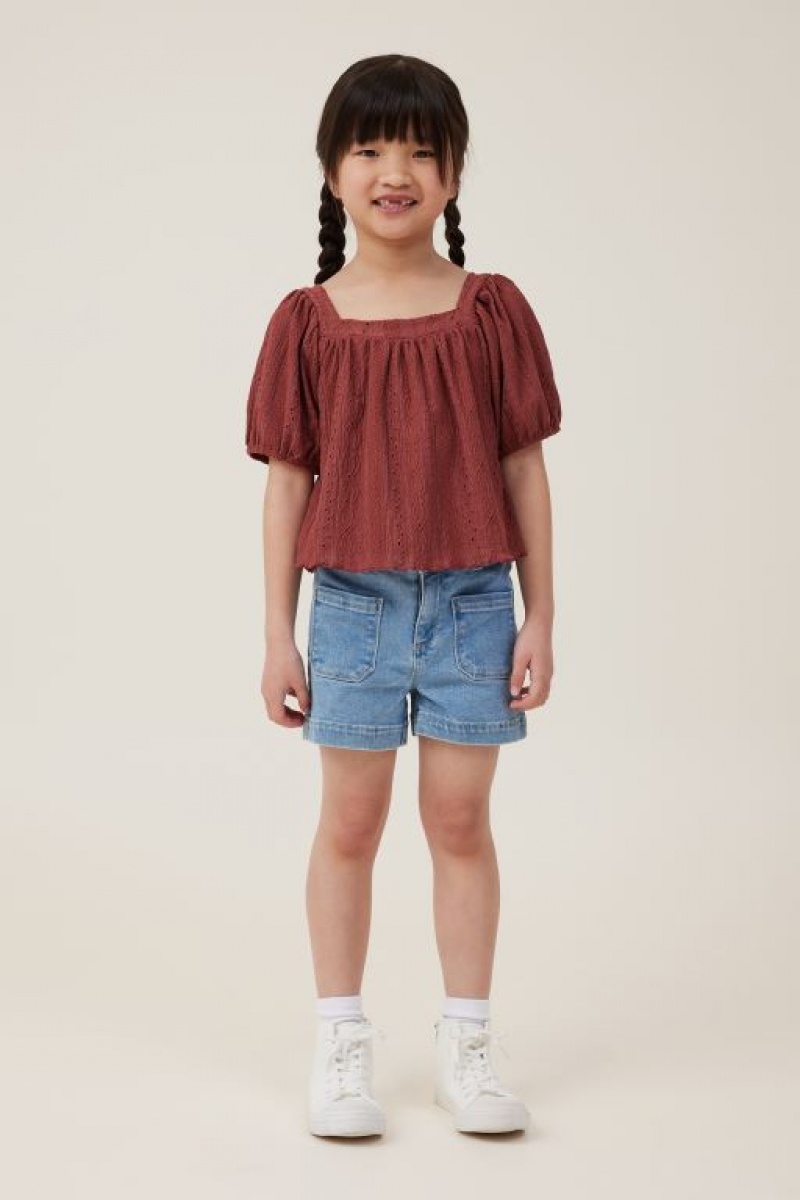Short Cotton On Mia Stretch Denim Niña Azules | ScnujRPoiGH
