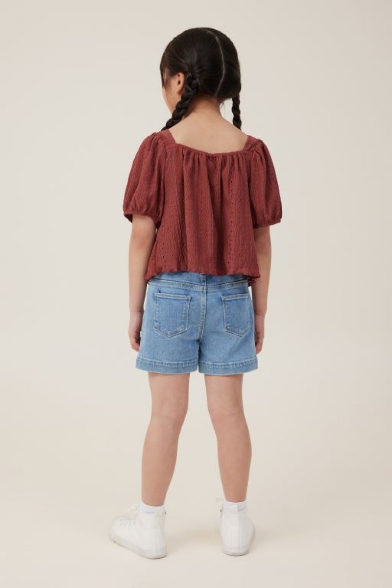 Short Cotton On Mia Stretch Denim Niña Azules | ScnujRPoiGH