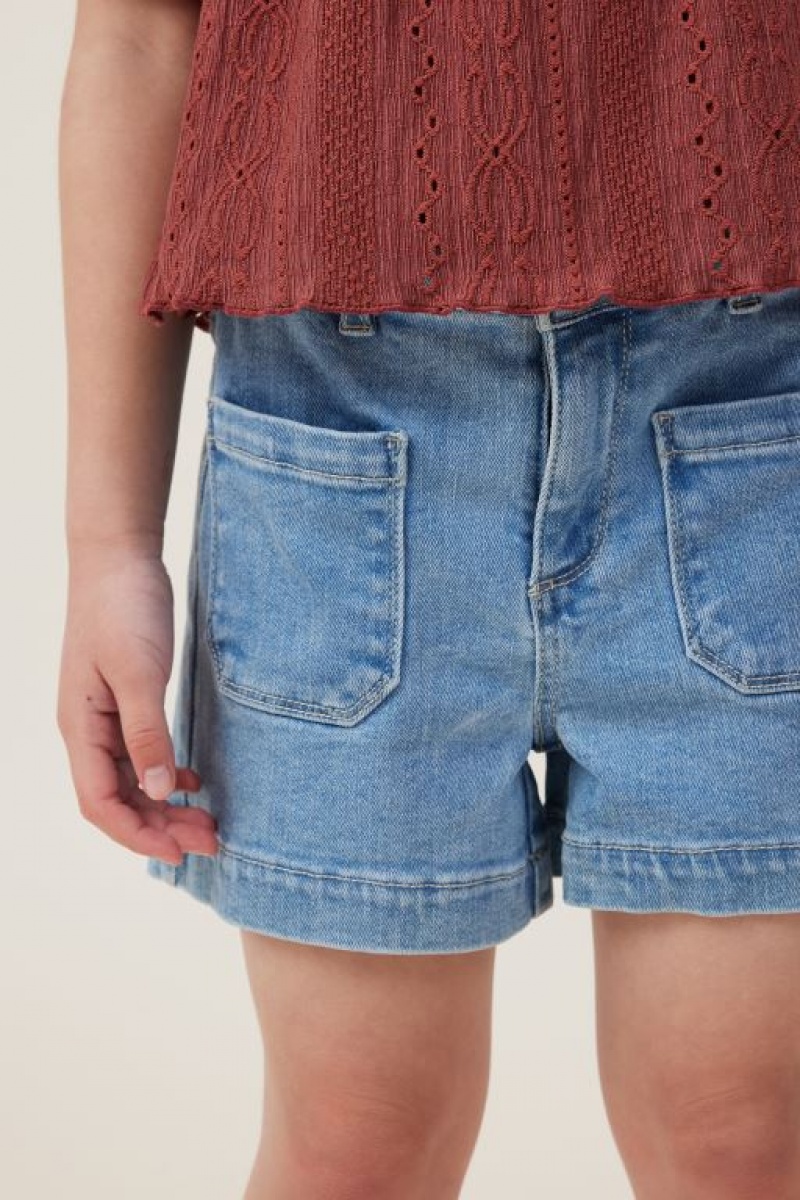 Short Cotton On Mia Stretch Denim Niña Azules | ScnujRPoiGH