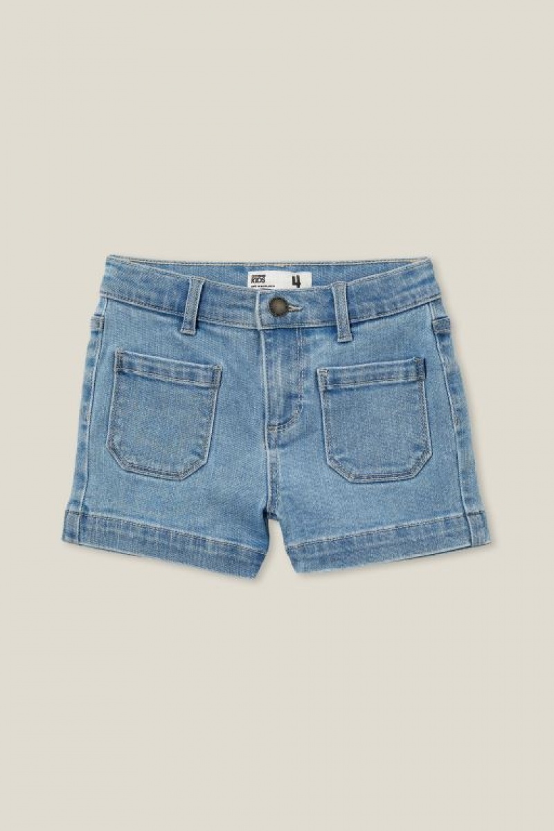 Short Cotton On Mia Stretch Denim Niña Azules | ScnujRPoiGH