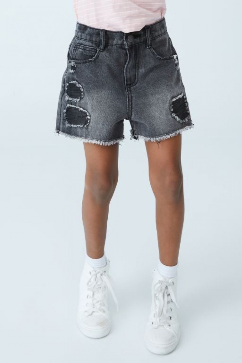 Short Cotton On Sunny Denim Niña Negras Azules | Oxx5Ircuvde