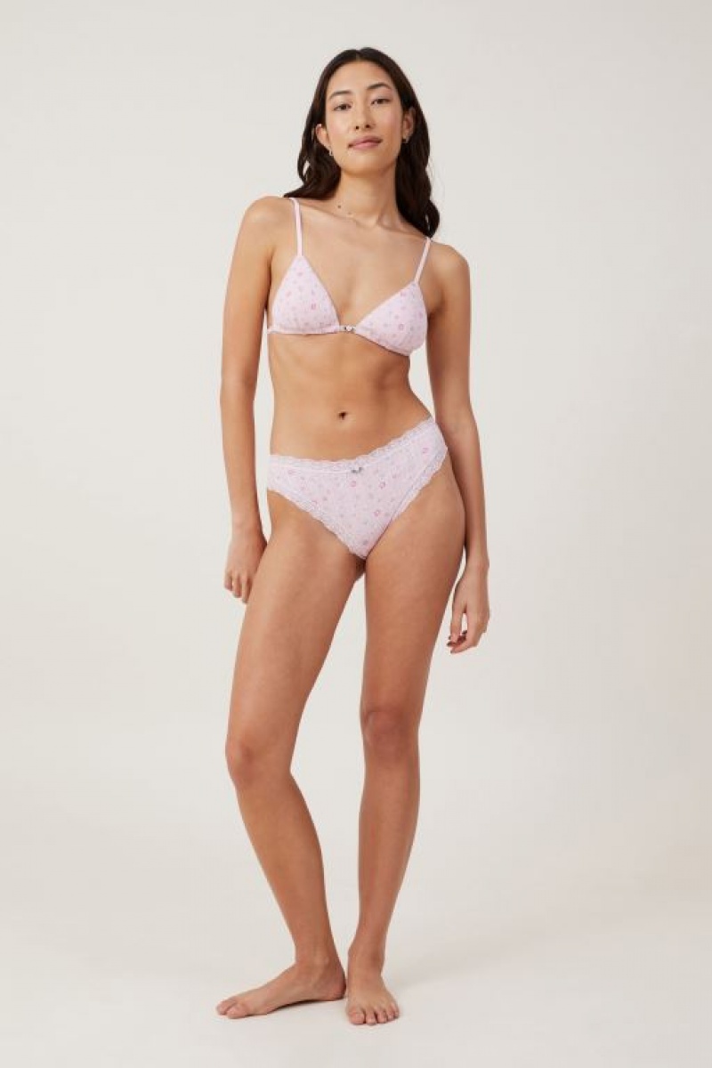 Sujetadores Cotton On Organic Algodon Picot Tiny Acolchado Bralette Mujer Rosas | LHEnnNeMGBF