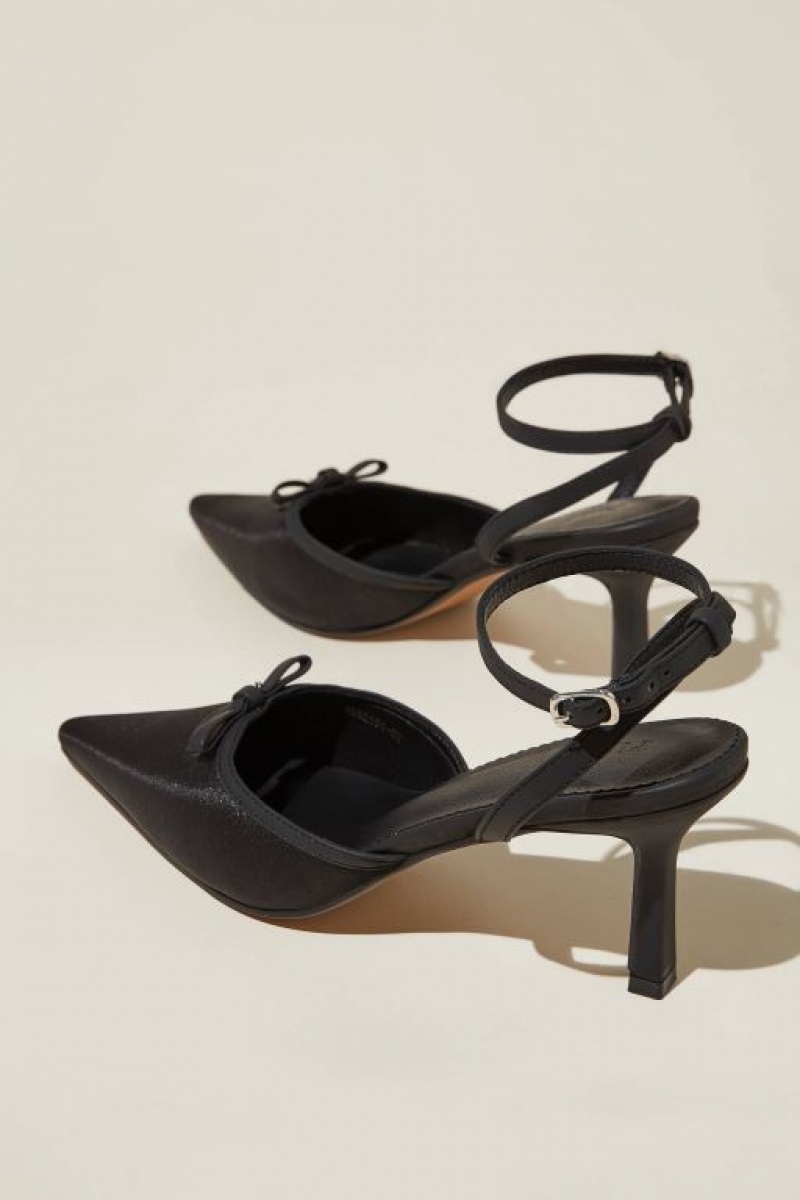 Tacones Cotton On Selena Bow Pointed Destalonadas Mujer Negras | leTRfhkxJsB