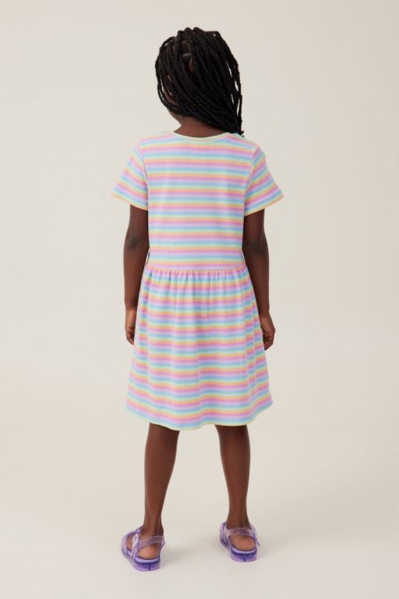Vestido Cotton On Freya Corta Sleeve Niña Multicolor Rayadas | HPp7DsiDlXO