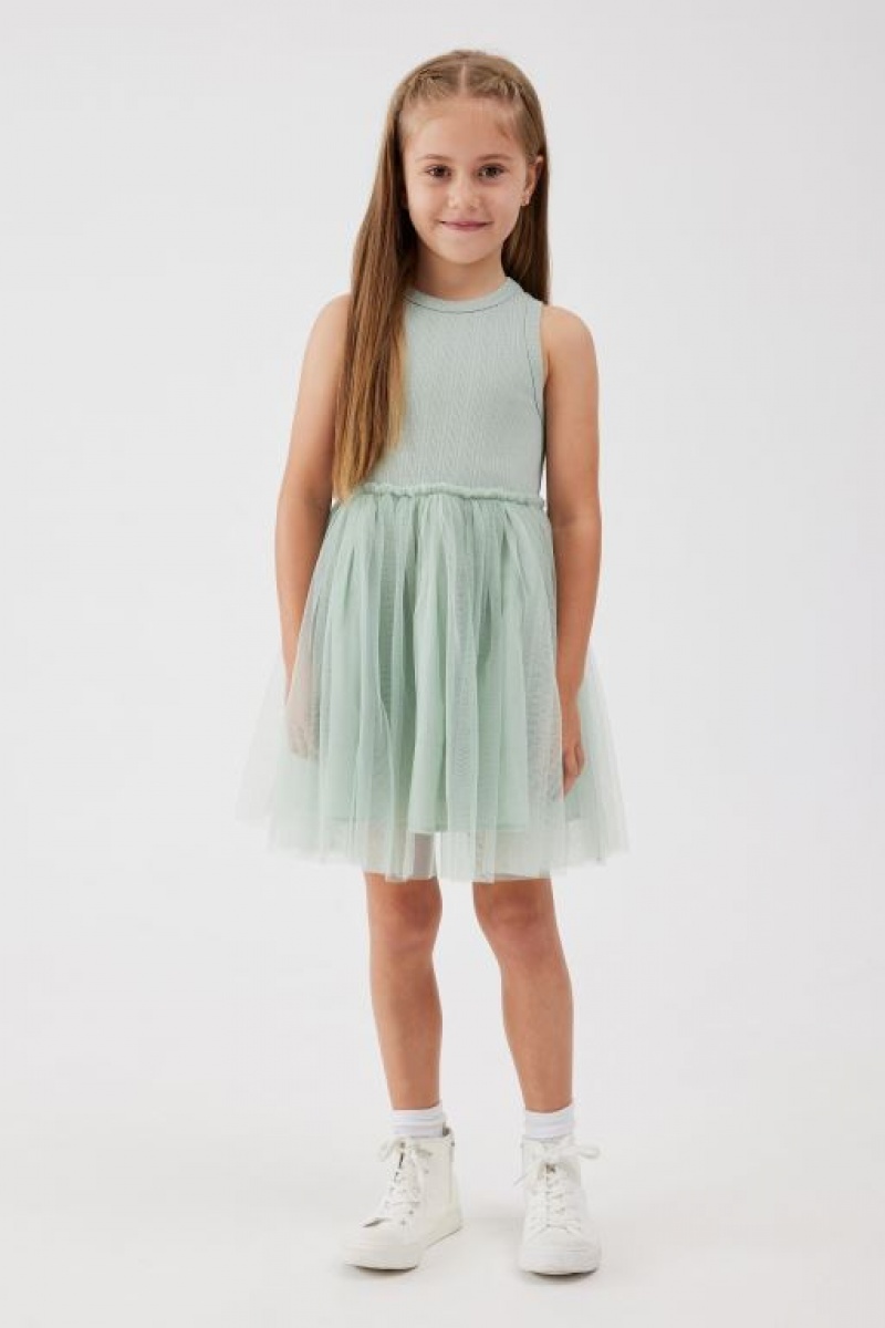 Vestido Cotton On Nova Up Niña Gris Verde | ifXH2f0NVEv