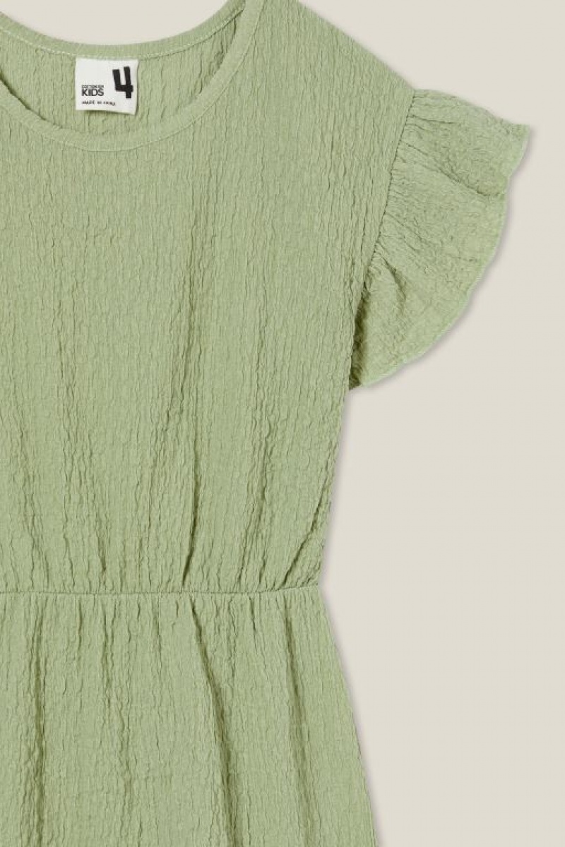 Vestido Cotton On Sonia Corta Sleeve Niña Verde Oliva Oscuro | pF8IR68dVvo