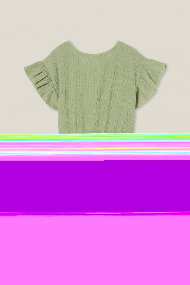 Vestido Cotton On Sonia Corta Sleeve Niña Verde Oliva Oscuro | pF8IR68dVvo