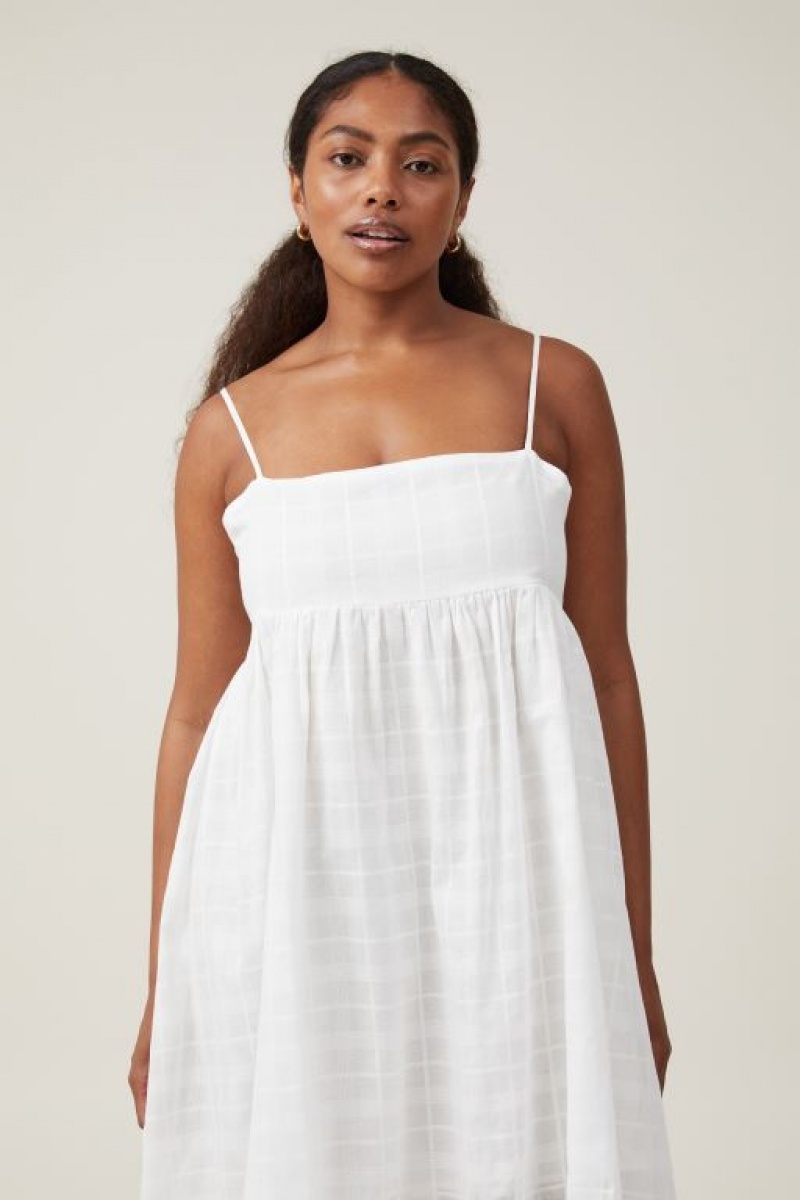 Vestido Largo Cotton On Tilly Textured Mujer Blancas | 0unj3bH3fSI