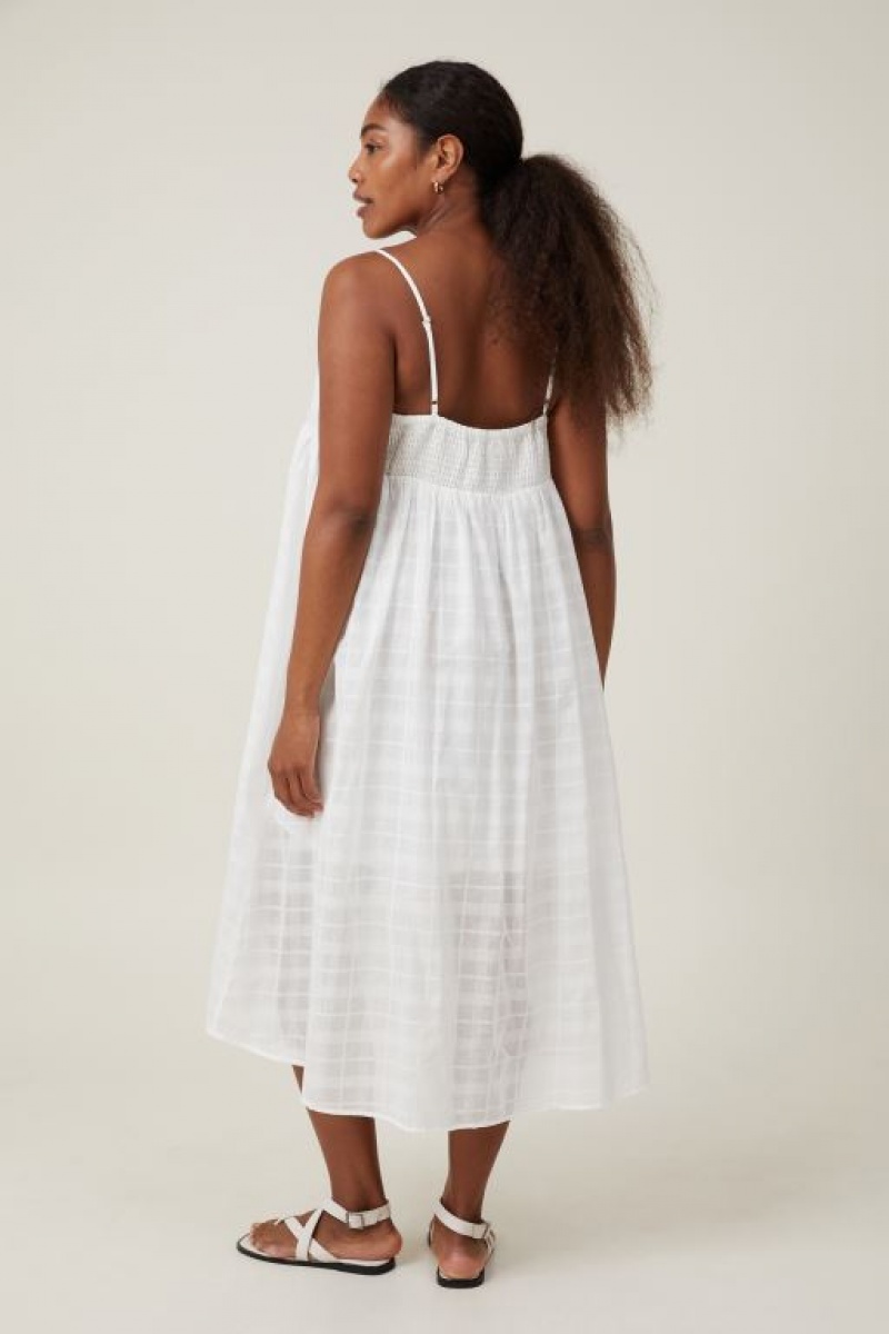 Vestido Largo Cotton On Tilly Textured Mujer Blancas | 0unj3bH3fSI