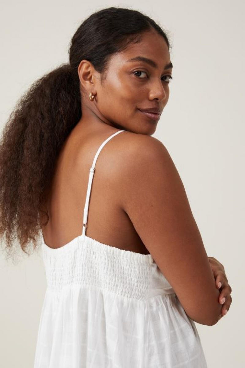 Vestido Largo Cotton On Tilly Textured Mujer Blancas | 0unj3bH3fSI