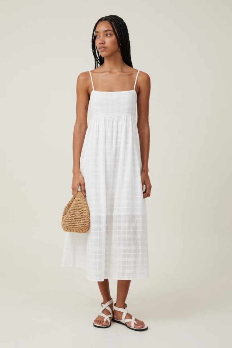 Vestido Largo Cotton On Tilly Textured Mujer Blancas | 0unj3bH3fSI