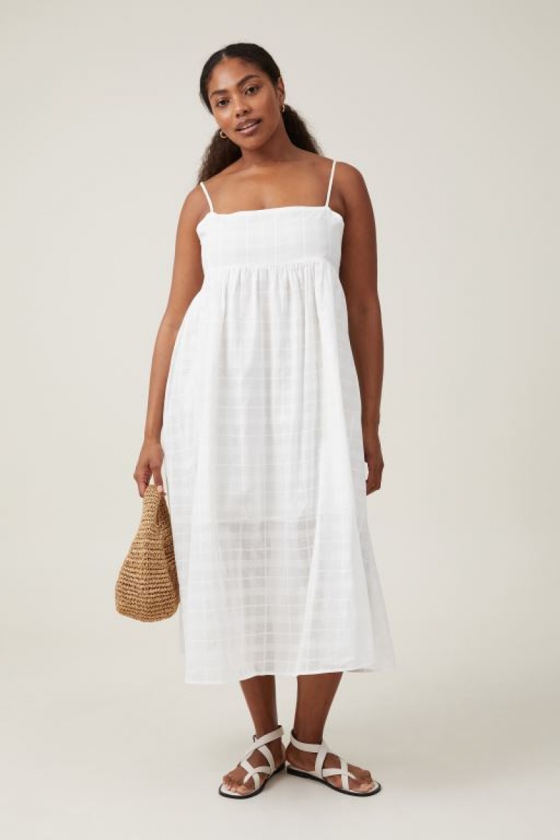 Vestido Largo Cotton On Tilly Textured Mujer Blancas | 0unj3bH3fSI